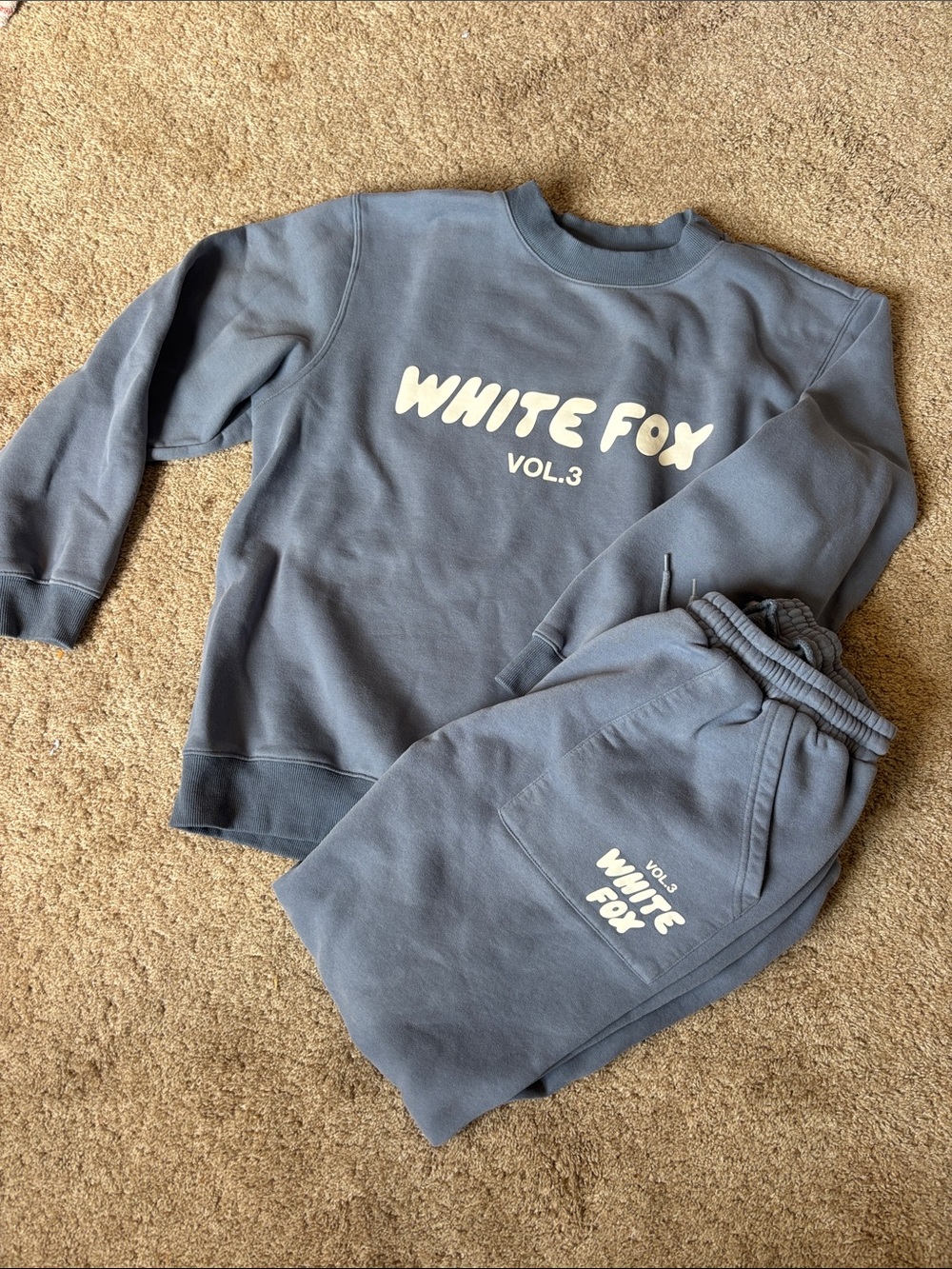 White Fox Slate Blue Sweat Set
